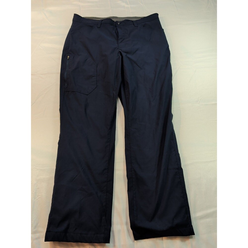 Eddie Bauer Fleece Lined Tech Pants Men’s Size 38X32 Navy Blue Performance Nylon